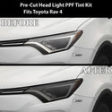 Full Headlight Taillight Precut Smoked PPF Tint Kit Film Overlay Fits Toyota Rav4 2016 - 2018 - Bogar Tech Designs