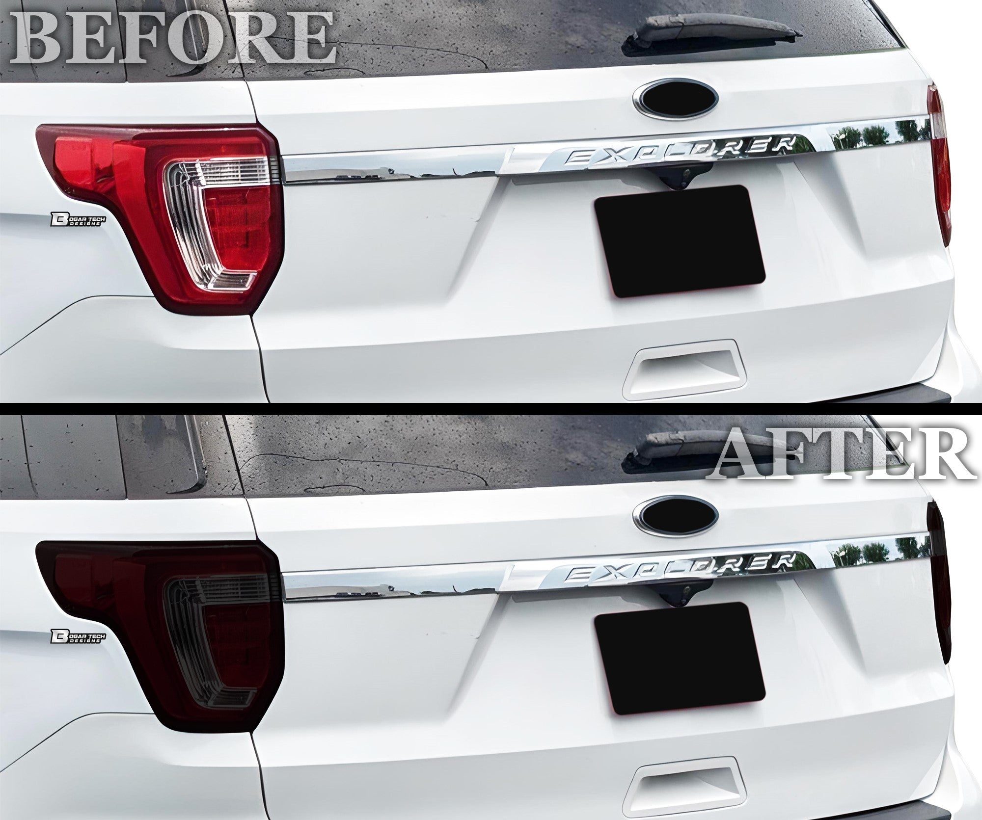 Full Headlight Taillight Precut Smoked PPF Tint Kit Film Overlay Fits Ford Explorer 2016 - 2019 - Bogar Tech Designs
