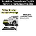 Vinyl Chrome Delete Sides Front Rear Bumper Trim Blackout Decal Stickers Overlay Film Fits Toyota Highlander 2016 - 2019 - Bogar Tech Designs