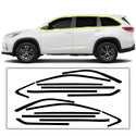 Vinyl Chrome Delete Sides Front Rear Bumper Trim Blackout Decal Stickers Overlay Film Fits Toyota Highlander 2016 - 2019 - Bogar Tech Designs