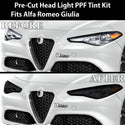 Full Headlight Taillight Precut Smoked PPF Tint Kit Film Overlay Fits Alfa Rome Giulia 2016 - 2025 - Bogar Tech Designs