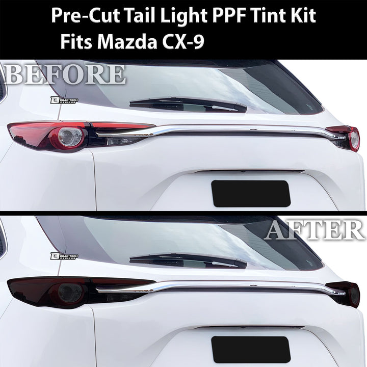 Full Headlight Taillight Precut Smoked PPF Tint Kit Film Overlay Fits Mazda CX - 9 2016 - 2023 - Bogar Tech Designs