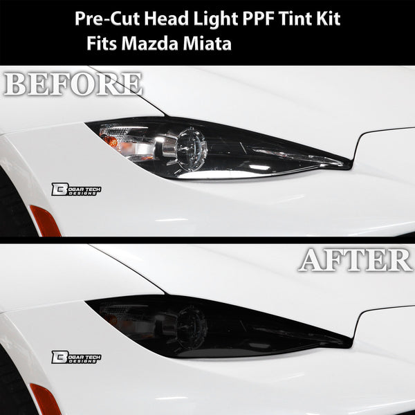 Full Headlight Taillight Precut Smoked PPF Tint Kit Film Overlay Fits Mazda Miata 2016 - 2025 - Bogar Tech Designs