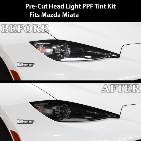 Full Headlight Taillight Precut Smoked PPF Tint Kit Film Overlay Fits Mazda Miata 2016 - 2025 - Bogar Tech Designs