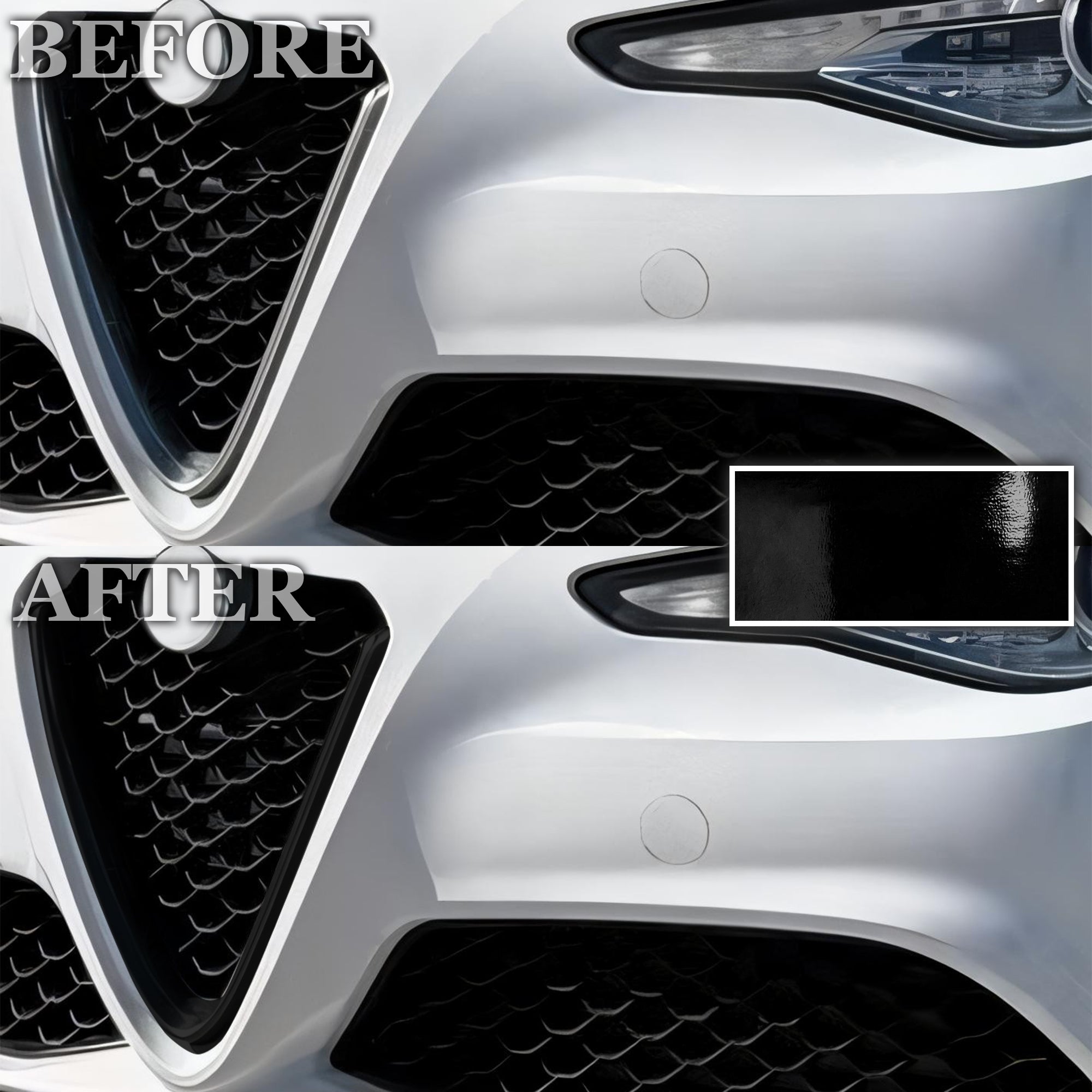 Alfa Romeo Giulia 2016-2026 Blackout Chrome Delete Kit - Precut Gloss Black Vinyl Overlays