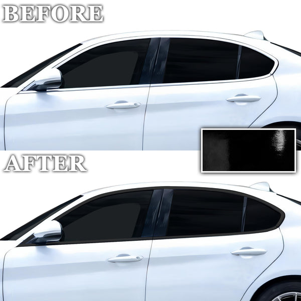 Alfa Romeo Giulia 2016-2026 Blackout Chrome Delete Kit - Precut Gloss Black Vinyl Overlays