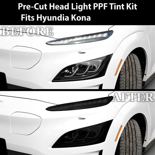 Full Headlight Taillight Precut Smoked PPF Tint Kit Film Overlay Fits Hyundai Kona Electric 2022-2023