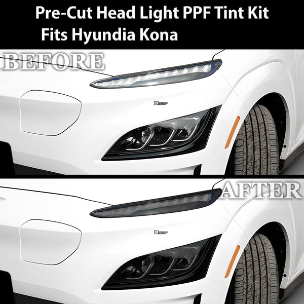 Full Headlight Taillight Precut Smoked PPF Tint Kit Film Overlay Fits Hyundai Kona Electric 2022-2023