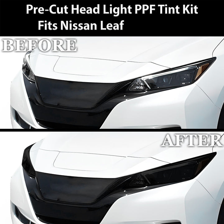 Full Headlight Taillight Precut Smoked PPF Tint Kit Film Overlay Film Fits Nissan Leaf 2018 - 2024 - Bogar Tech Designs
