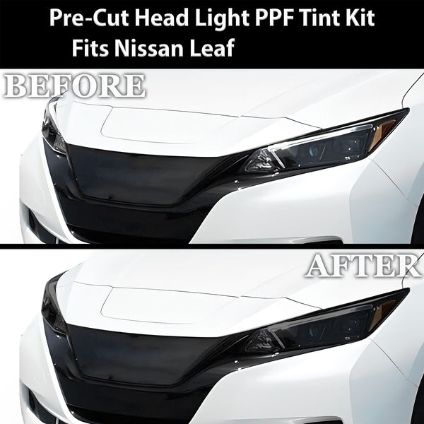 Full Headlight Taillight Precut Smoked PPF Tint Kit Film Overlay Film Fits Nissan Leaf 2018 - 2024 - Bogar Tech Designs