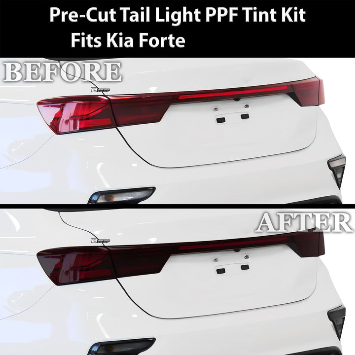 Full Headlight Taillight Precut Smoked PPF Tint Kit Film Overlay Fits Kia Forte 2019 - 2024 - Bogar Tech Designs