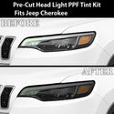 Full Headlight Taillight Precut Smoked PPF Tint Kit Film Overlay Fits Jeep Cherokee 2019 - 2023 - Bogar Tech Designs