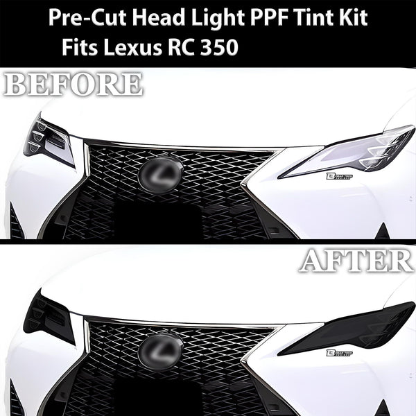Full Headlight Taillight Precut Smoked PPF Tint Kit Film Overlay Fits Lexus RC 2019 - 2023 - Bogar Tech Designs