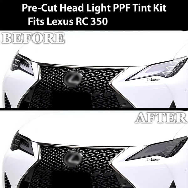 Full Headlight Taillight Precut Smoked PPF Tint Kit Film Overlay Fits Lexus RC 2019 - 2023 - Bogar Tech Designs