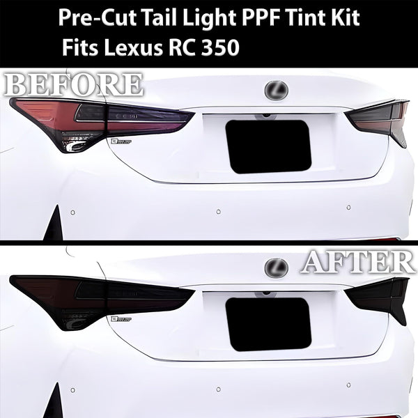 Full Headlight Taillight Precut Smoked PPF Tint Kit Film Overlay Fits Lexus RC 2019 - 2023 - Bogar Tech Designs