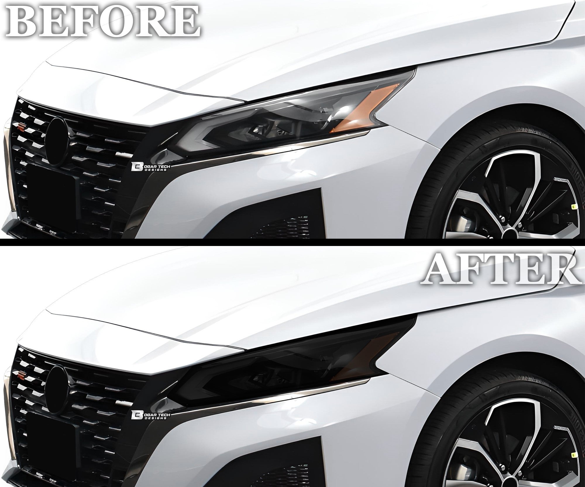 Full Headlight Taillight Precut Smoked PPF Tint Kit Film Overlay Fits Nissan Altima 2019 - 2025 - Bogar Tech Designs