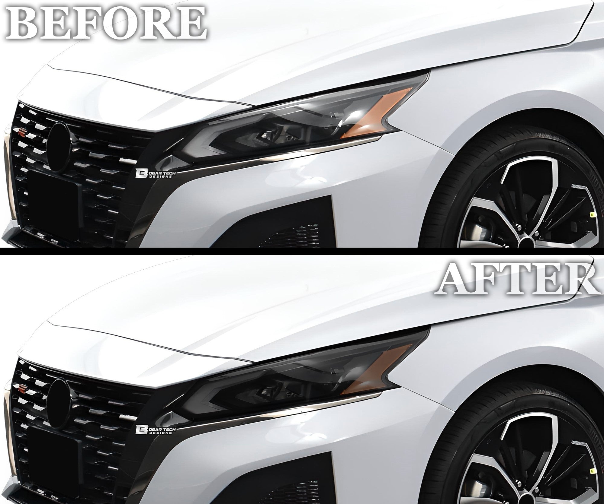 Full Headlight Taillight Precut Smoked PPF Tint Kit Film Overlay Fits Nissan Altima 2019 - 2025 - Bogar Tech Designs