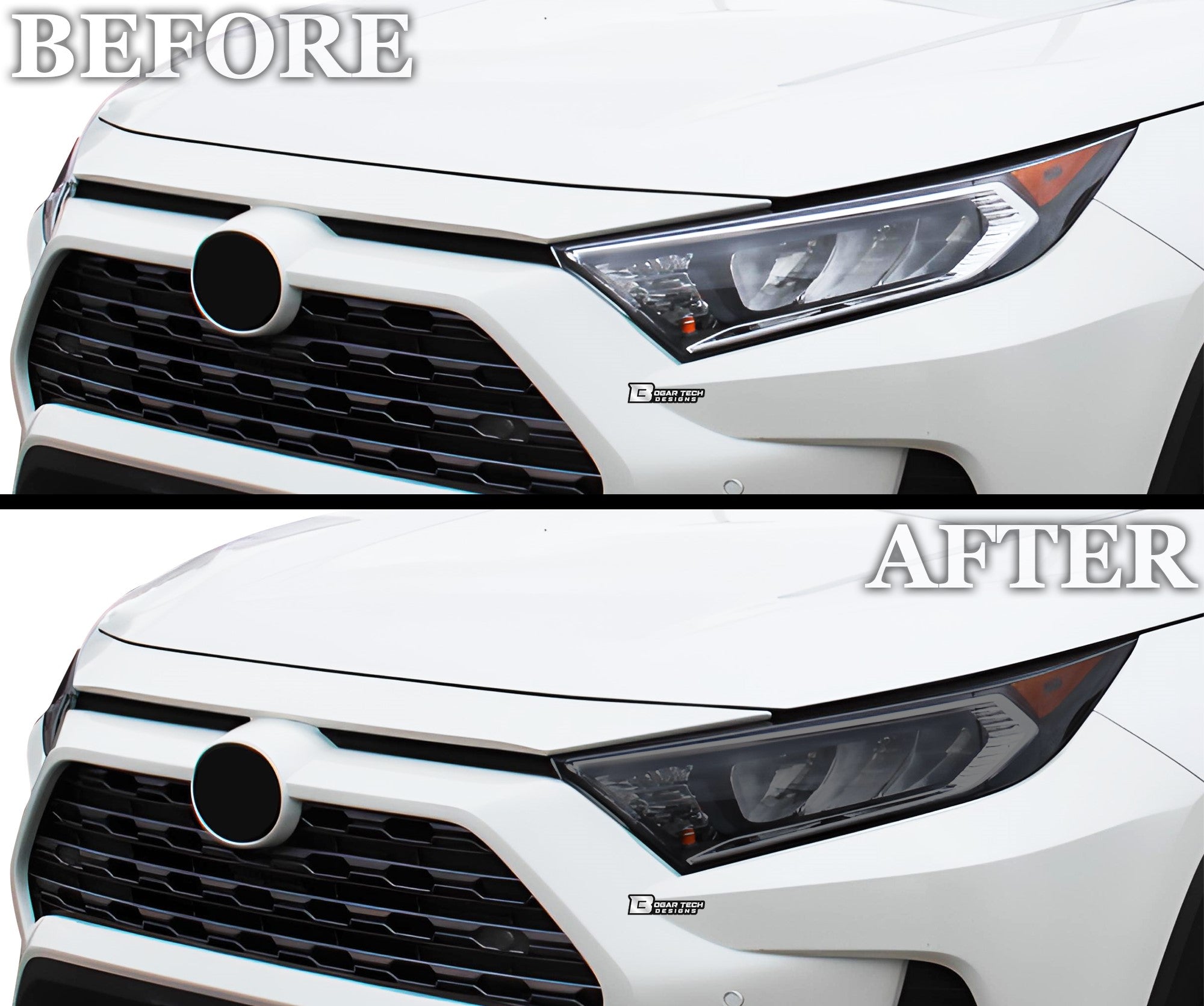 Tinted Taillight Third Brake Reflector Headlight Reverse Light Overlay Tint Film Fits Toyota Rav4 2019 - 2025 - Bogar Tech Designs