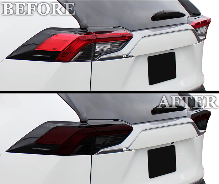 Tinted Taillight Third Brake Reflector Headlight Reverse Light Overlay Tint Film Fits Toyota Rav4 2019 - 2025 - Bogar Tech Designs