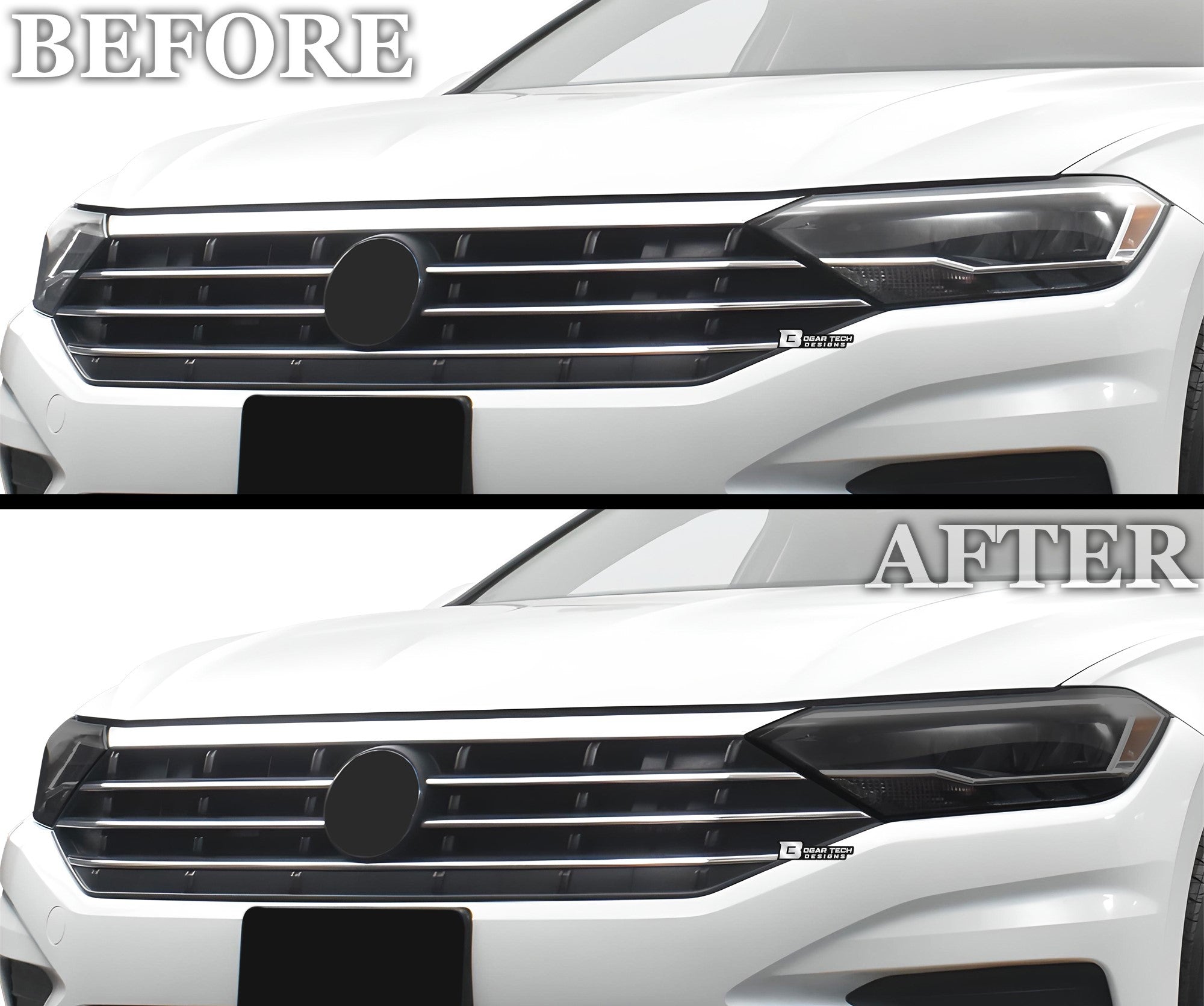 Full Headlight Taillight Precut Smoked PPF Tint Kit Film Overlay Fits Volkswagen Jetta 2019 - 2024 - Bogar Tech Designs