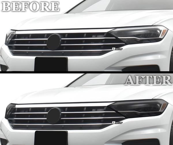 Full Headlight Taillight Precut Smoked PPF Tint Kit Film Overlay Fits Volkswagen Jetta 2019 - 2024 - Bogar Tech Designs
