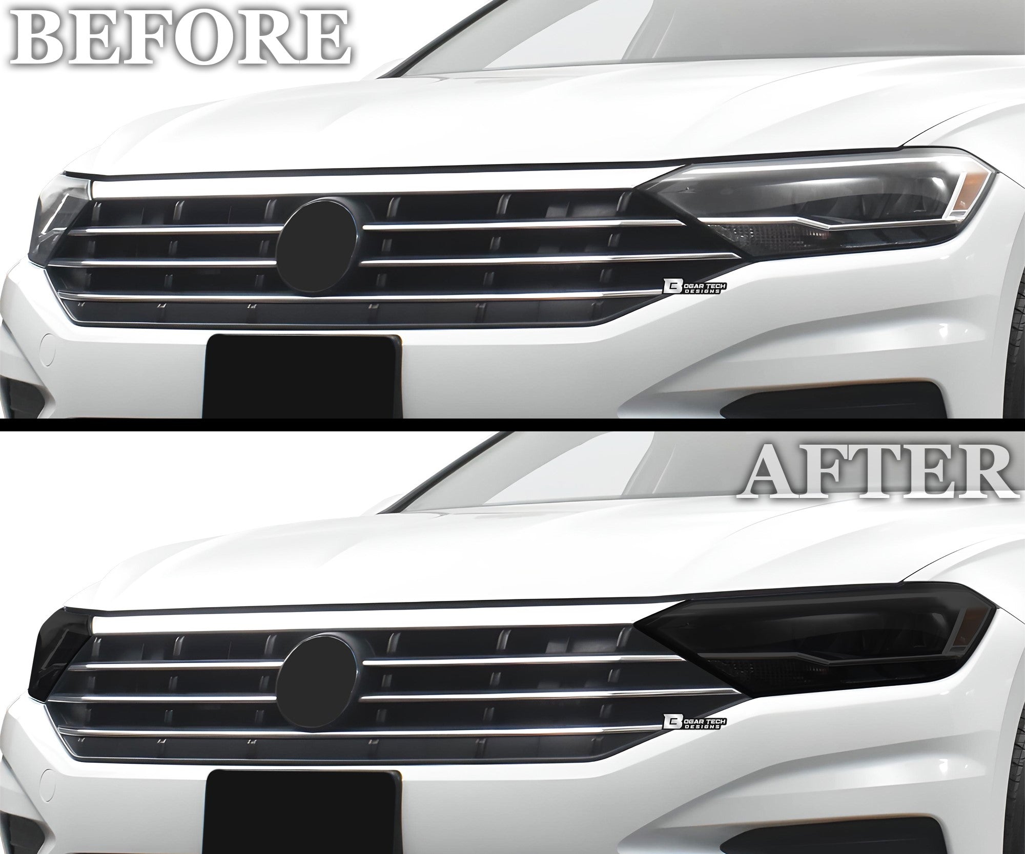 Full Headlight Taillight Precut Smoked PPF Tint Kit Film Overlay Fits Volkswagen Jetta 2019 - 2024 - Bogar Tech Designs