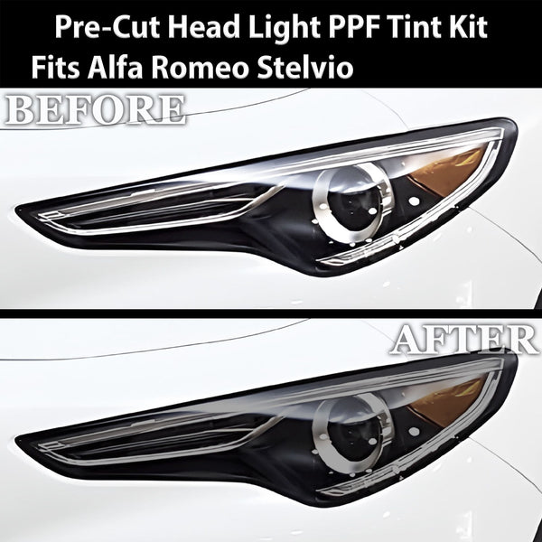 Full Headlight Taillight Precut Smoked PPF Tint Kit Film Overlay Fits Alfa Romeo Stelvio 2019 - 2025 - Bogar Tech Designs