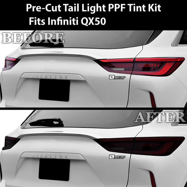 Full Headlight Taillight Precut Smoked PPF Tint Kit Film Overlay Fits Infiniti QX50 2019 - 2025 - Bogar Tech Designs