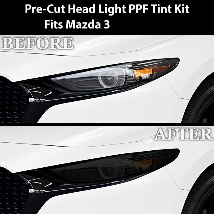 Full Headlight Taillight Precut Smoked PPF Tint Kit Film Overlay Fits Mazda 3 2019 - 2025 - Bogar Tech Designs