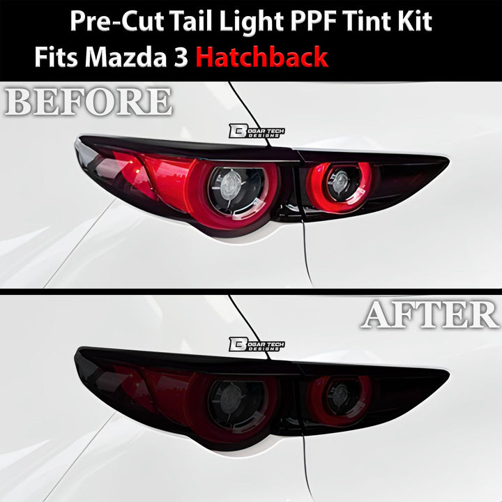 Full Headlight Taillight Precut Smoked PPF Tint Kit Film Overlay Fits Mazda 3 2019 - 2025 - Bogar Tech Designs