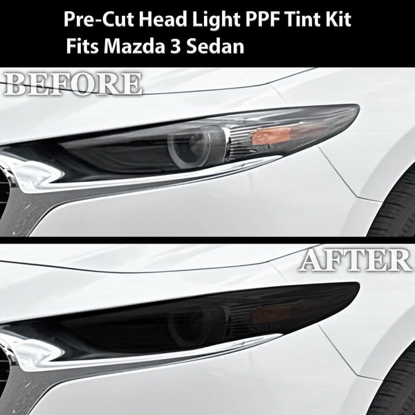Full Headlight Taillight Precut Smoked PPF Tint Kit Film Overlay Fits Mazda 3 2019 - 2025 - Bogar Tech Designs