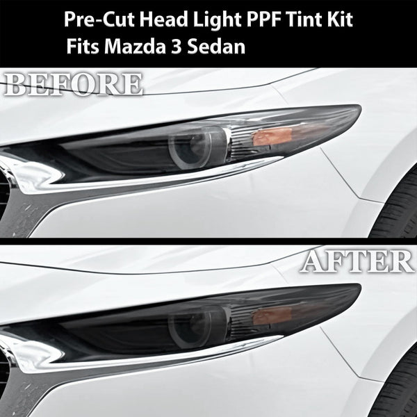 Full Headlight Taillight Precut Smoked PPF Tint Kit Film Overlay Fits Mazda 3 2019 - 2025 - Bogar Tech Designs