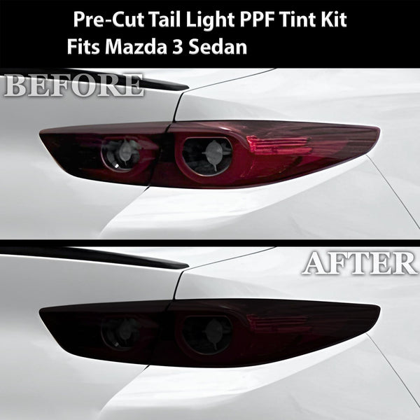 Full Headlight Taillight Precut Smoked PPF Tint Kit Film Overlay Fits Mazda 3 2019 - 2025 - Bogar Tech Designs