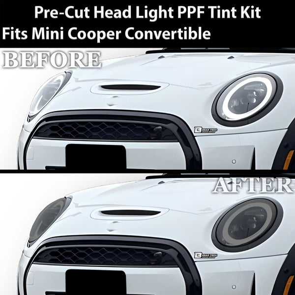 Full Headlight Taillight Precut Smoked PPF Tint Kit Film Overlay Fits Mini Cooper 2019 - 2024 - Bogar Tech Designs