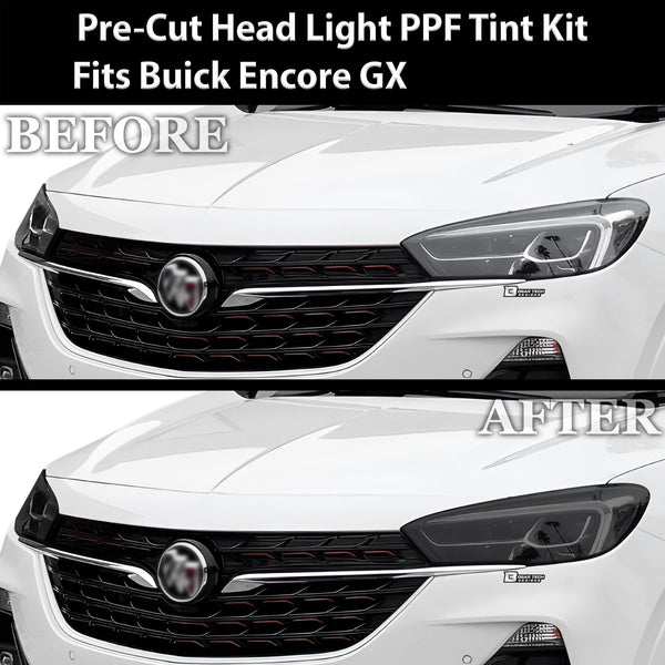 Full Headlight Taillight Precut Smoked PPF Tint Kit Film Overlay Fits Buick Encore GX 2020 - 2023 - Bogar Tech Designs