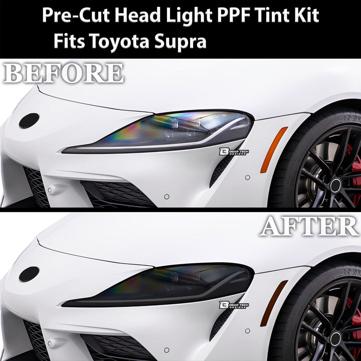Full Headlight Taillight Precut Smoked PPF Tint Kit Film Overlay Fits Toyota Supra 2020 - 2025 - Bogar Tech Designs