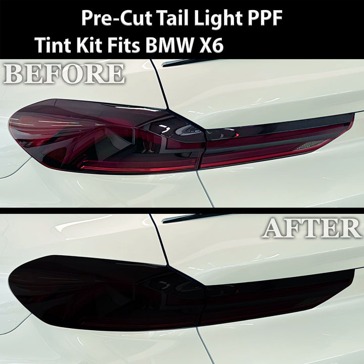 Full Headlight Taillight Precut Smoked PPF Tint Kit Film Overlay Fits BMW X6 2020 - 2025 - Bogar Tech Designs