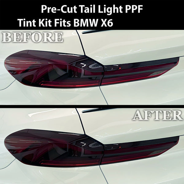 Full Headlight Taillight Precut Smoked PPF Tint Kit Film Overlay Fits BMW X6 2020 - 2025 - Bogar Tech Designs