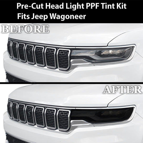 Full Headlight Taillight Precut Smoked PPF Tint Kit Overlay Film Fits Jeep Wagoneer 2020 - 2025 - Bogar Tech Designs