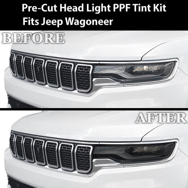Full Headlight Taillight Precut Smoked PPF Tint Kit Overlay Film Fits Jeep Wagoneer 2020 - 2025 - Bogar Tech Designs