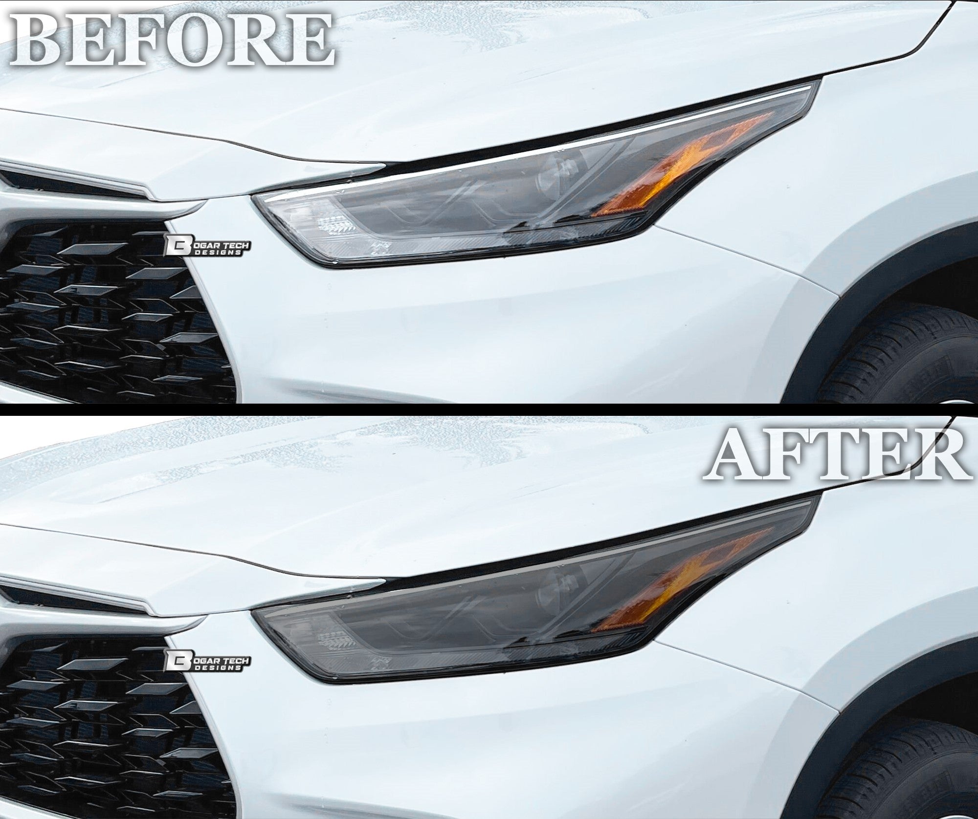 Full Headlight Taillight Precut Smoked PPF Tint Kit Film Overlay Fits Toyota Highlander 2020 - 2025 - Bogar Tech Designs