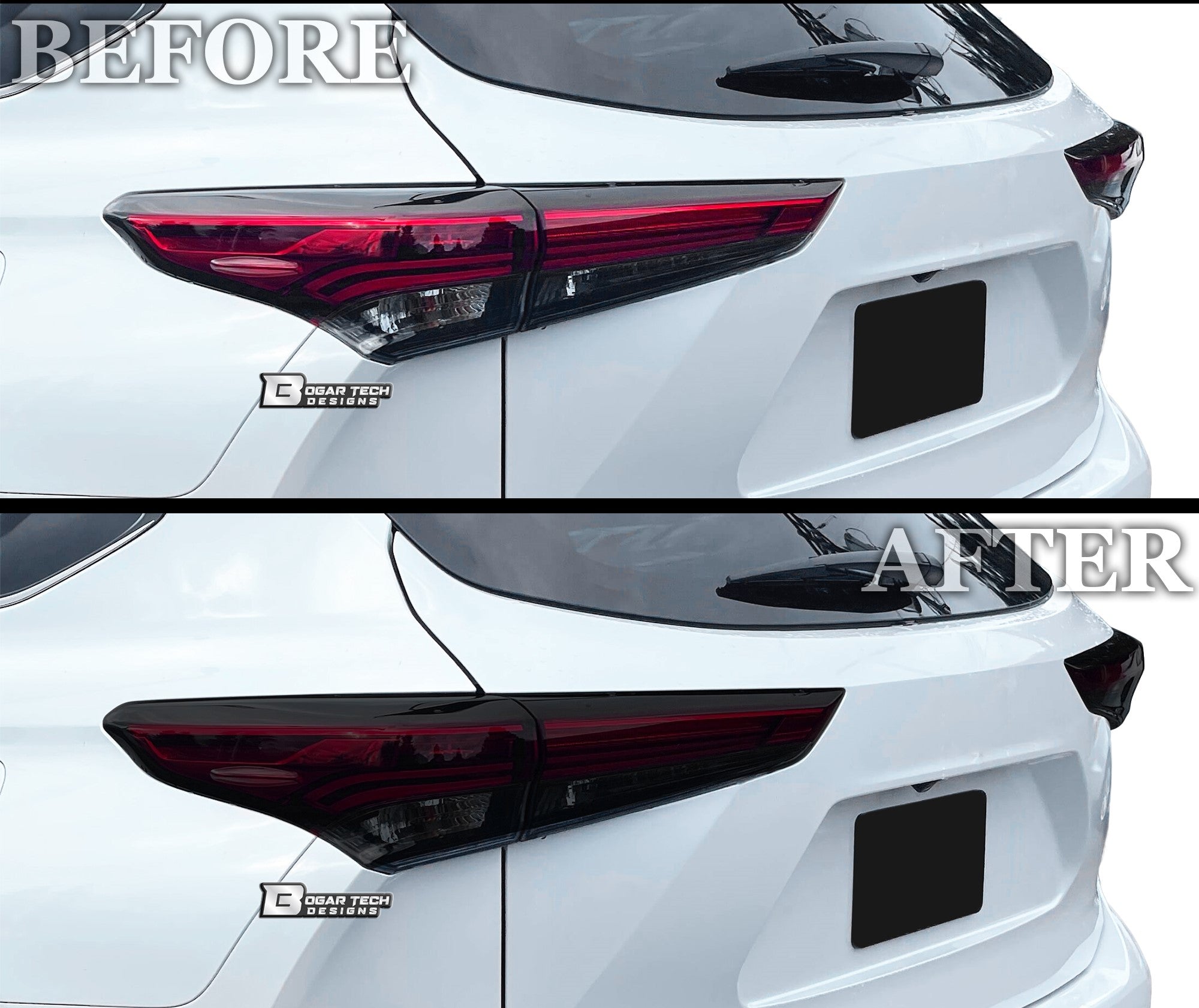 Full Headlight Taillight Precut Smoked PPF Tint Kit Film Overlay Fits Toyota Highlander 2020 - 2025 - Bogar Tech Designs