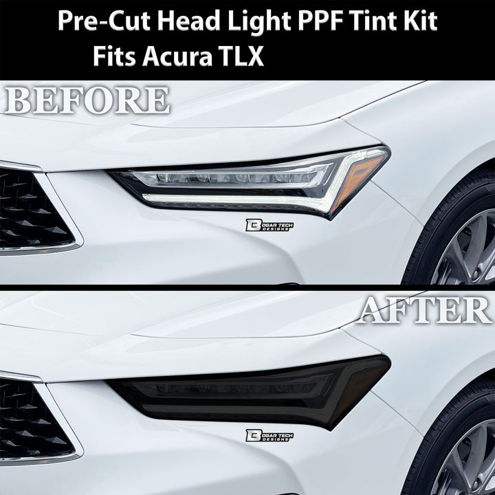Fits Acura TLX 2021 - 2025 Full Headlight Taillight Precut Smoked PPF Tint Kit Overlay Film - Bogar Tech Designs