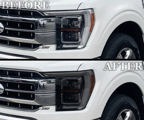 Full Headlight Taillight Precut Smoked PPF Tint Kit Film Overlay Fits FORD F - 150 F150 2021 - 2023 - Bogar Tech Designs