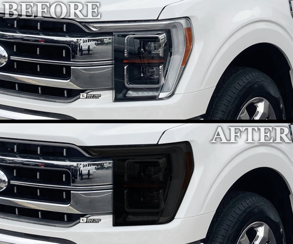 Full Headlight Taillight Precut Smoked PPF Tint Kit Film Overlay Fits FORD F - 150 F150 2021 - 2023 - Bogar Tech Designs