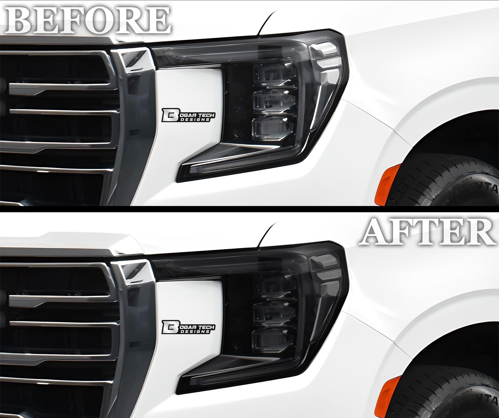 Full Headlight Taillight Precut Smoked PPF Tint Kit Overlay Film Fits GMC Yukon 2021 - 2024 - Bogar Tech Designs