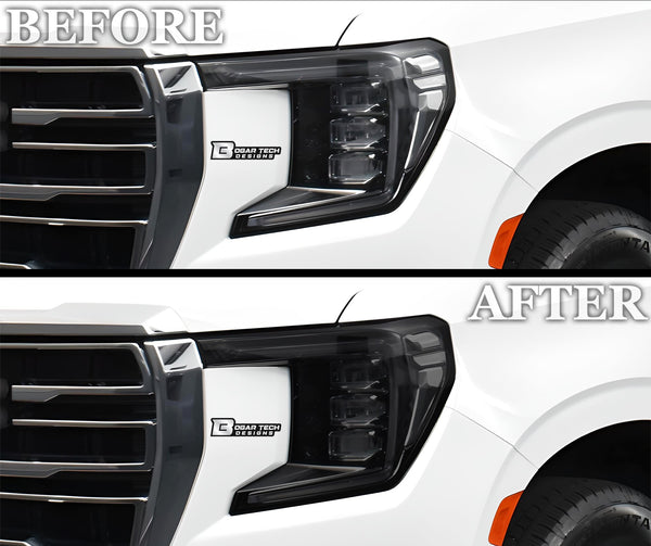 Full Headlight Taillight Precut Smoked PPF Tint Kit Overlay Film Fits GMC Yukon 2021 - 2024 - Bogar Tech Designs