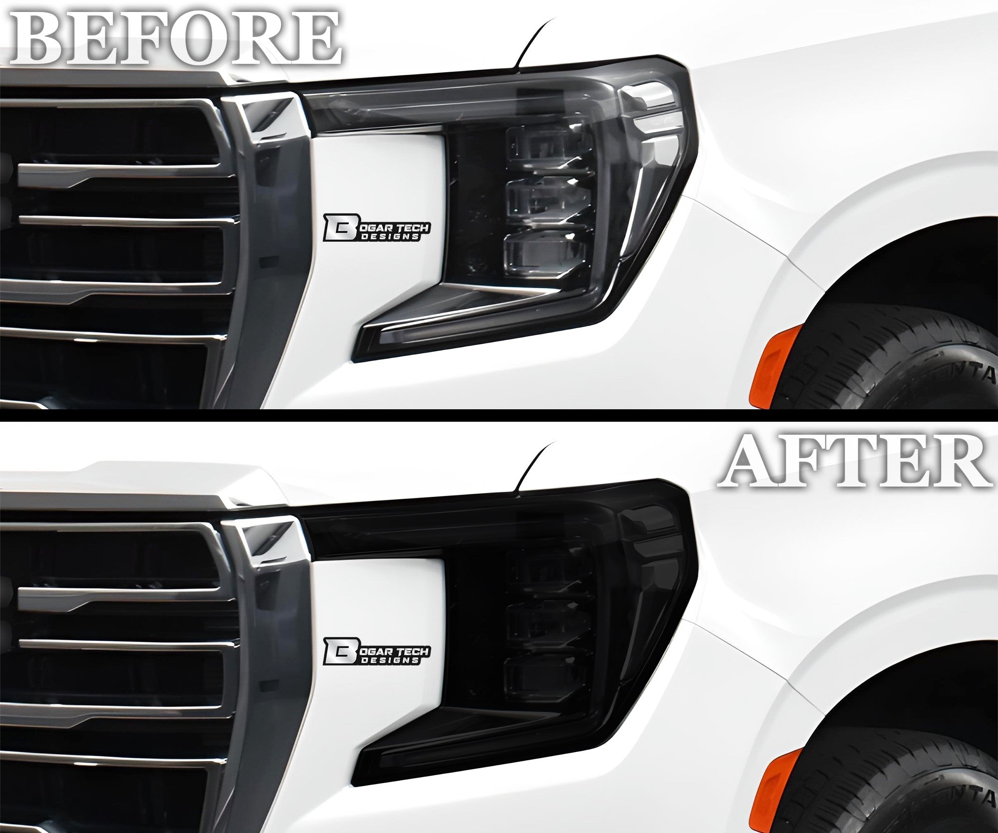 Full Headlight Taillight Precut Smoked PPF Tint Kit Overlay Film Fits GMC Yukon 2021 - 2024 - Bogar Tech Designs