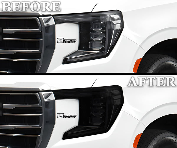 Full Headlight Taillight Precut Smoked PPF Tint Kit Overlay Film Fits GMC Yukon 2021 - 2024 - Bogar Tech Designs