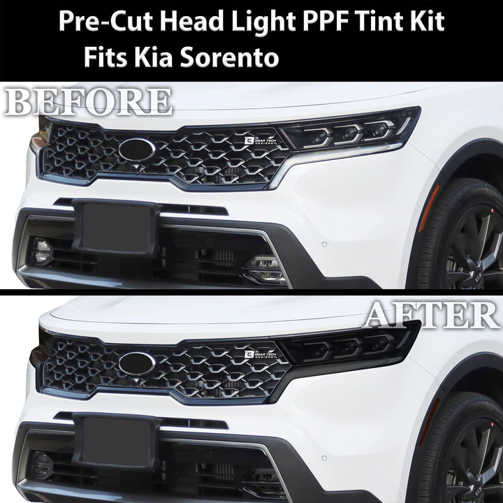 Full Headlight Taillight Precut Smoked PPF Tint Kit Film Overlay Fits Kia Sorento 2021 - 2023 - Bogar Tech Designs